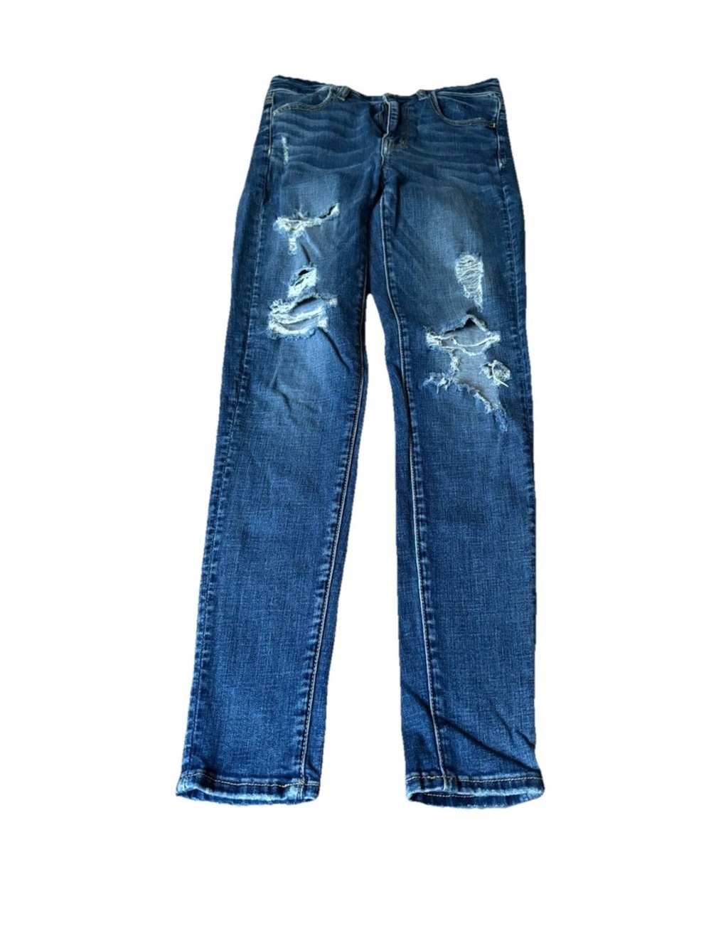 American Eagle Outfitters Women's Skinny Distressed Blue Jeans